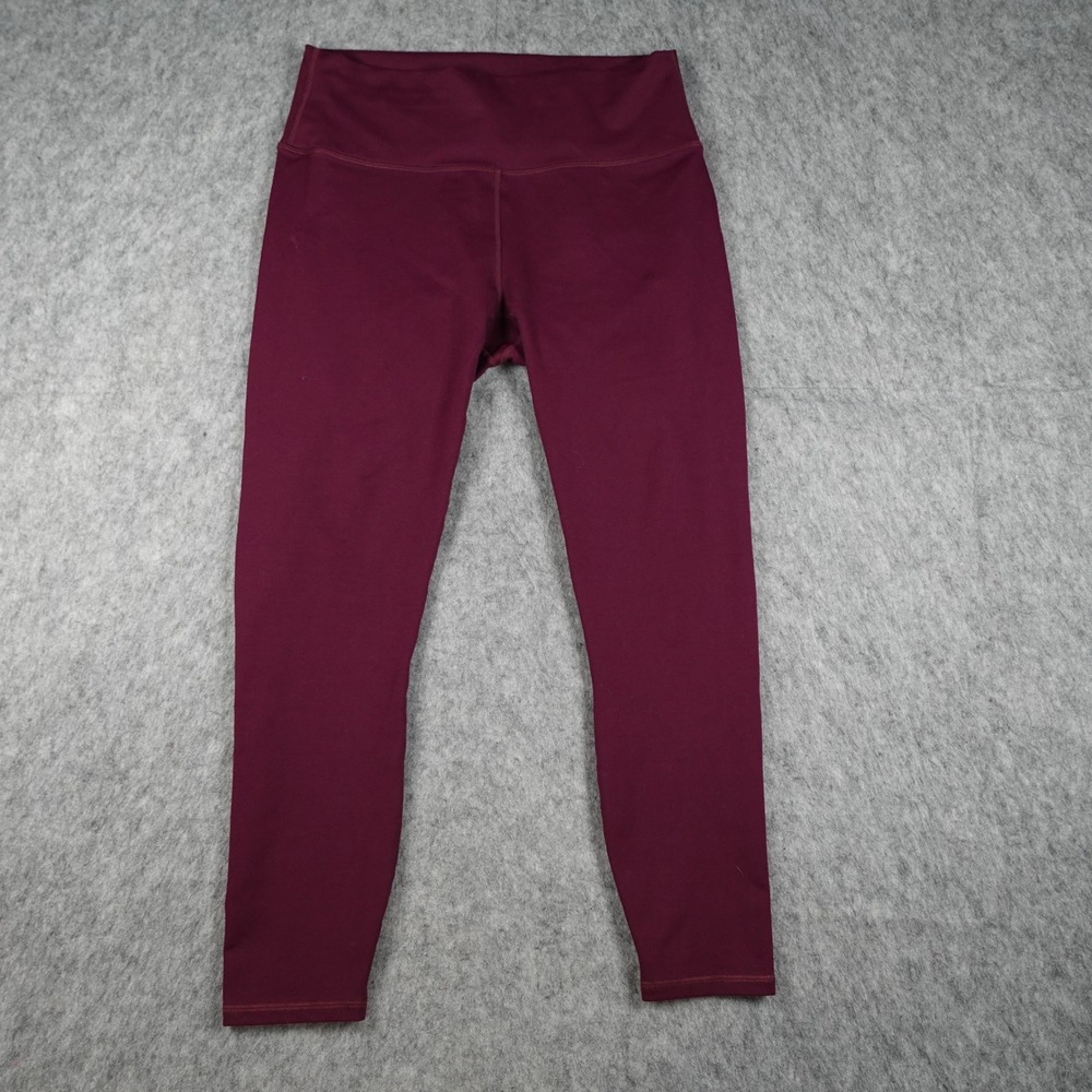 Fabletics Leggings Women L/XL? Burgundy Powerhold High Waisted Compression Solid